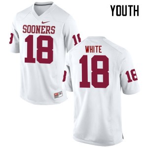 Youth Jason White White OU College Football #18 Jersey 551004-856