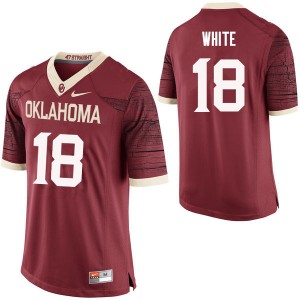 Men Jason White Crimson Sooners College Football #18 Jersey 611164-626