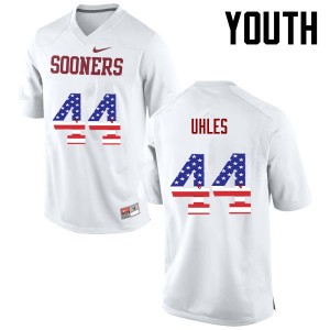Youth Jaxon Uhles White Sooners College Football USA Flag Fashion #44 Jersey 965321-412
