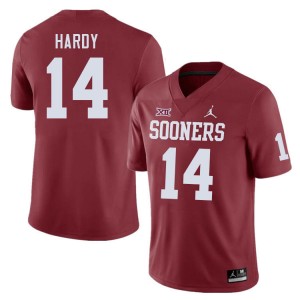 Men Jaydan Hardy Crimson OU Sooners College Football #14 Jersey 130692-615