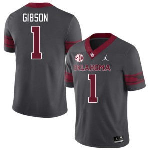 Men Jayden Gibson Charcoal Sooners 2024 SEC Conference #1 Jersey 961407-286