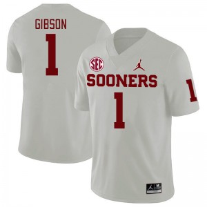Men Jayden Gibson White Oklahoma Sooners 2024 SEC Conference College Football #1 Jersey 384511-804