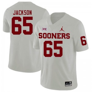 Men Jayden Jackson White Oklahoma College Football #65 Jersey 120582-501