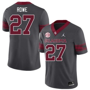 Men Jayden Rowe Charcoal Oklahoma 2024 SEC Conference #27 Jersey 346216-527