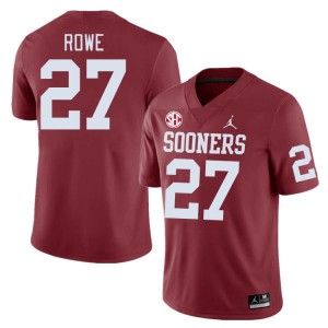 Men Jayden Rowe Crimson Sooners 2024 SEC Conference #27 Jersey 723845-804