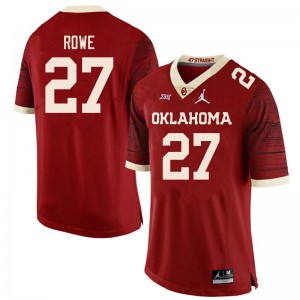 Men Jayden Rowe Retro Sooners College Football #27 Jersey 546248-849