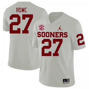 Men Jayden Rowe White OU Sooners 2024 SEC Conference College Football #27 Jersey 538350-286