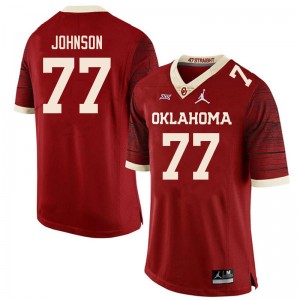 Men Jeffery Johnson Retro Sooners College Football #77 Jersey 578146-961