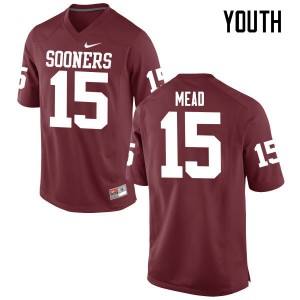 Youth Jeffery Mead Crimson Oklahoma College Football #15 Jersey 663978-864
