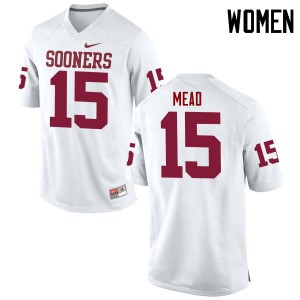 Women Jeffery Mead White Sooners College Football #15 Jersey 244583-564