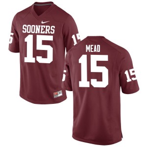 Men Jeffery Mead Crimson Oklahoma College Football #15 Jersey 291933-163