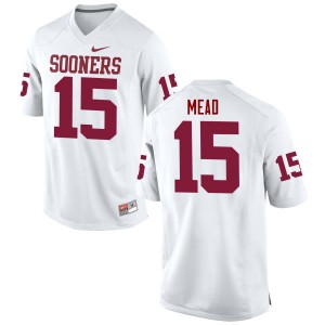 Men Jeffery Mead White Sooners College Football #15 Jersey 189708-302