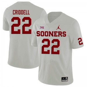 Men Jeremiah Criddell White OU Jordan Brand College Football #22 Jersey 616540-284
