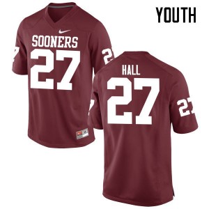 Youth Jeremiah Hall Crimson Sooners College Football #27 Jersey 261980-487
