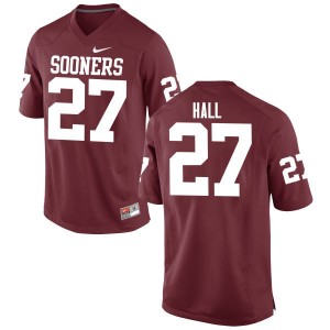 Men Jeremiah Hall Crimson Sooners College Football #27 Jersey 110340-965