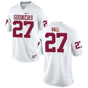 Men Jeremiah Hall White Oklahoma College Football #27 Jersey 535722-233