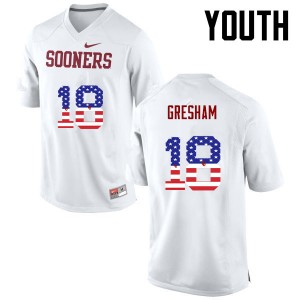 Youth Jermaine Gresham White OU College Football USA Flag Fashion #18 Jersey 634845-329