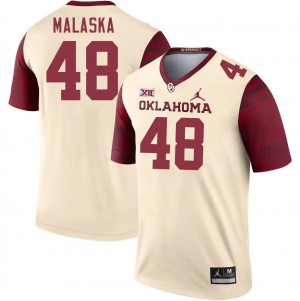 Men Jocelyn Malaska Cream OU Sooners College Football #48 Jersey 674497-777