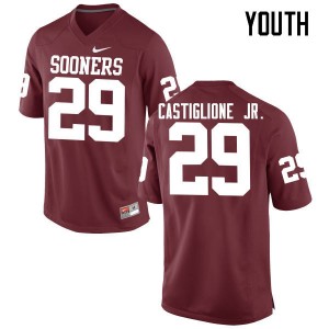 Youth Joe Castiglione Jr. Crimson OU Sooners College Football #29 Jersey 384135-250
