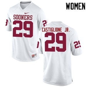 Women Joe Castiglione Jr. White Oklahoma College Football #29 Jersey 261225-465