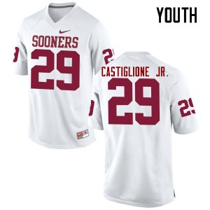 Youth Joe Castiglione Jr. White Oklahoma Sooners College Football #29 Jersey 920459-762