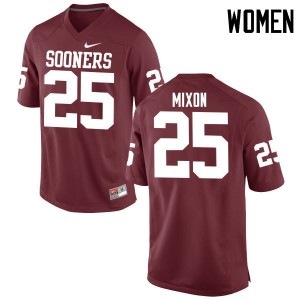 Women Joe Mixon Crimson Oklahoma College Football #25 Jersey 776153-827