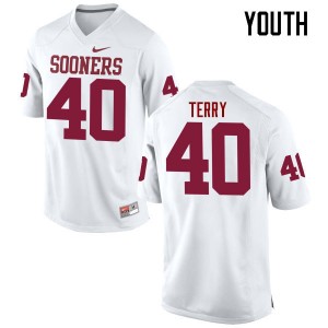 Youth Jon-Michael Terry White Sooners College Football #40 Jersey 584271-255