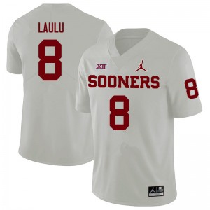 Men Jonah Laulu White OU College Football #8 Jersey 855610-338