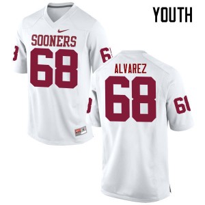Youth Jonathan Alvarez White Oklahoma College Football #68 Jersey 592841-815