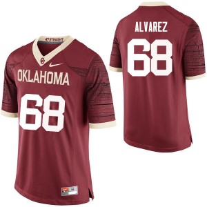 Men Jonathan Alvarez Crimson OU Sooners College Football #68 Jersey 243359-353