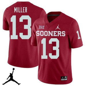 Men A.D. Miller Crimson Sooners Jordan Brand 2018 College Football #13 Jersey 778636-876