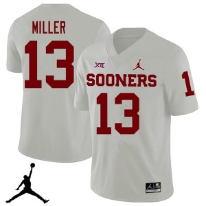 Men A.D. Miller White Sooners Jordan Brand 2018 College Football #13 Jersey 724350-167