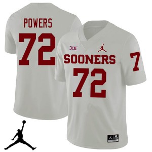 Men Ben Powers White OU Sooners Jordan Brand 2018 College Football #72 Jersey 522305-251