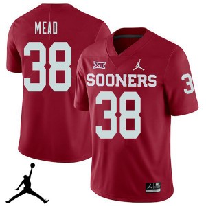 Men Bryan Mead Crimson Sooners Jordan Brand 2018 College Football #38 Jersey 611626-993