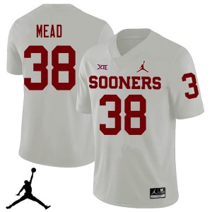 Men Bryan Mead White Oklahoma Sooners Jordan Brand 2018 College Football #38 Jersey 866238-109