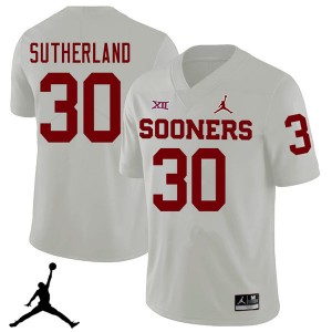 Men Calum Sutherland White Sooners Jordan Brand 2018 College Football #30 Jersey 367799-856