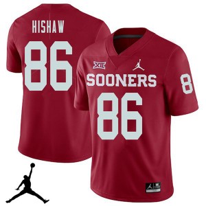 Men Carlos Hishaw Crimson Sooners Jordan Brand 2018 College Football #86 Jersey 275333-647
