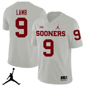 Men CeeDee Lamb White OU Jordan Brand 2018 College Football #9 Jersey 195249-305