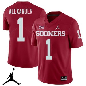 Men Dominique Alexander Crimson Oklahoma Jordan Brand 2018 College Football #1 Jersey 171746-958