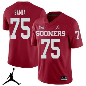Men Dru Samia Crimson Oklahoma Jordan Brand 2018 College Football #75 Jersey 229539-351
