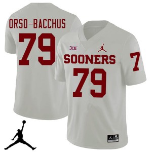 Men Dwayne Orso-Bacchus White Oklahoma Jordan Brand 2018 College Football #79 Jersey 194014-921