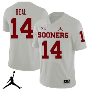 Men Emmanuel Beal White Sooners Jordan Brand 2018 College Football #14 Jersey 994991-563