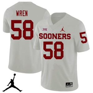 Men Erick Wren White OU Sooners Jordan Brand 2018 College Football #58 Jersey 277805-613
