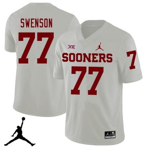 Men Erik Swenson White Sooners Jordan Brand 2018 College Football #77 Jersey 263473-957