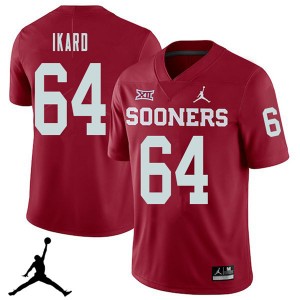 Men Gabe Ikard Crimson OU Jordan Brand 2018 College Football #64 Jersey 891723-243