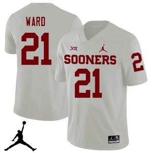 Men Greg Ward White Oklahoma Sooners Jordan Brand 2018 College Football #21 Jersey 898997-364