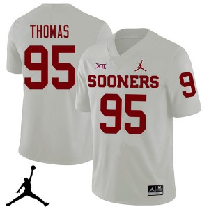 Men Isaiah Thomas White Oklahoma Sooners Jordan Brand 2018 College Football #95 Jersey 890851-455