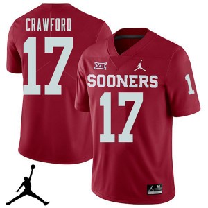 Men Jaquayln Crawford Crimson Oklahoma Jordan Brand 2018 College Football #17 Jersey 790478-355