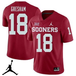 Men Jermaine Gresham Crimson Sooners Jordan Brand 2018 College Football #18 Jersey 789447-930