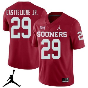 Men Joe Castiglione Jr. Crimson Oklahoma Sooners Jordan Brand 2018 College Football #29 Jersey 321237-560